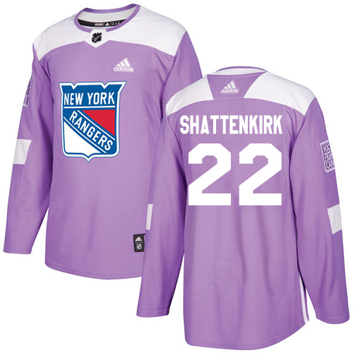 Adidas Rangers #22 Kevin Shattenkirk Purple Authentic Fights Cancer Stitched Youth NHL Jersey